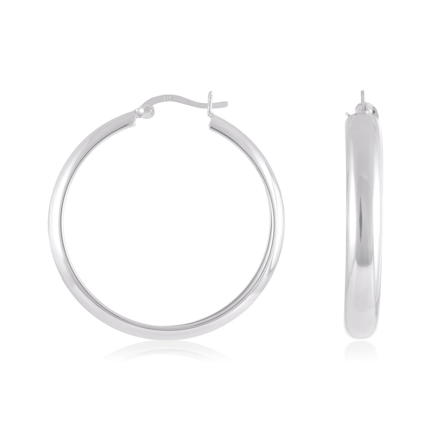 Sterling Silver Tube Hoop Earrings SER6007 - FJewellery