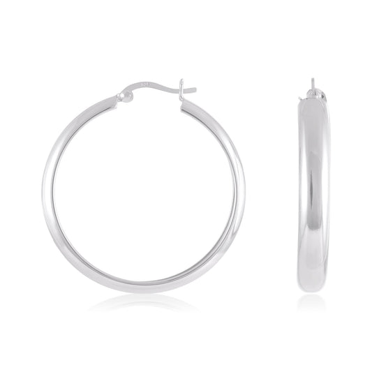 Sterling Silver Tube Hoop Earrings SER6007 - FJewellery