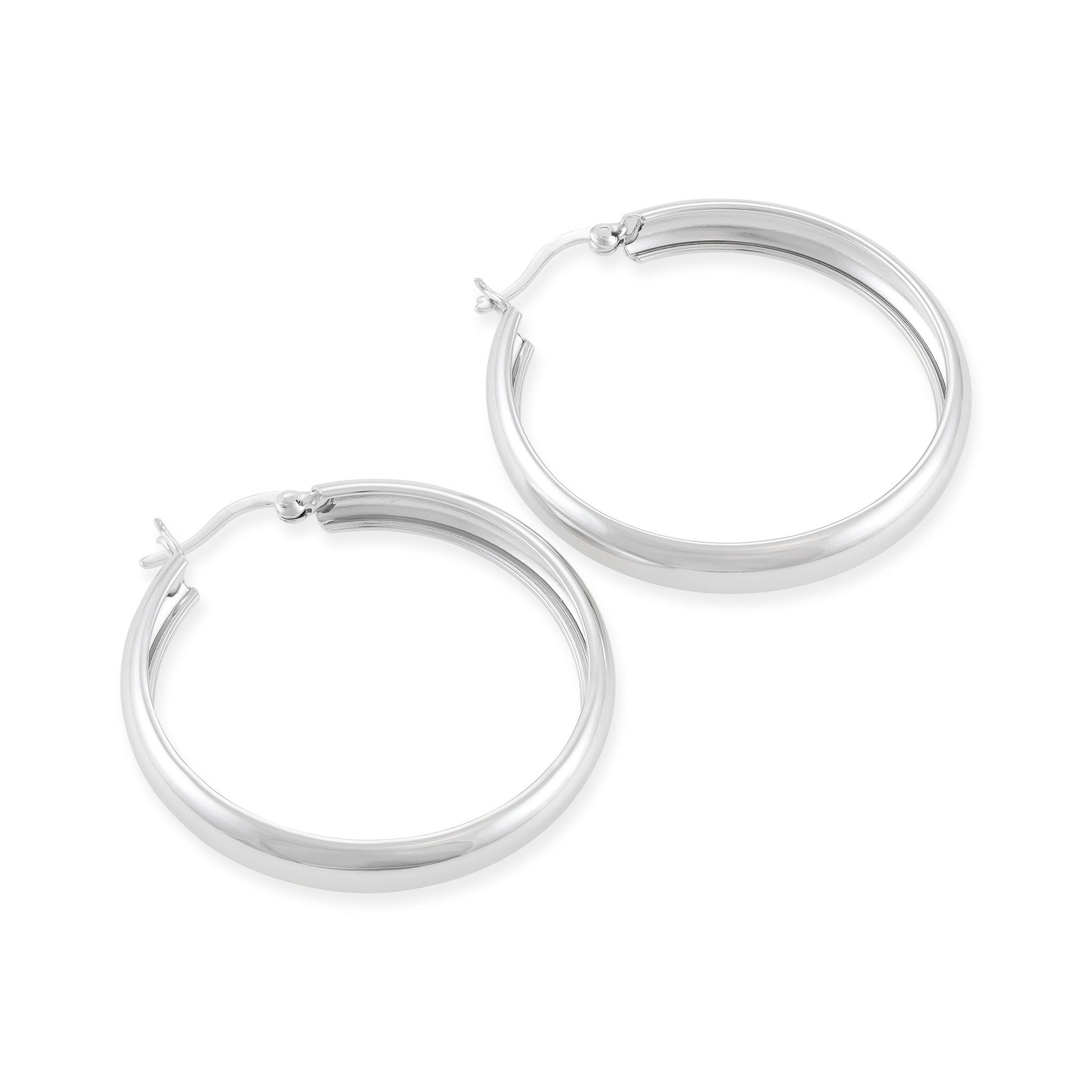 Sterling Silver Tube Hoop Earrings SER6007 - FJewellery