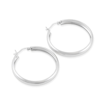 Sterling Silver Tube Hoop Earrings SER6007 - FJewellery
