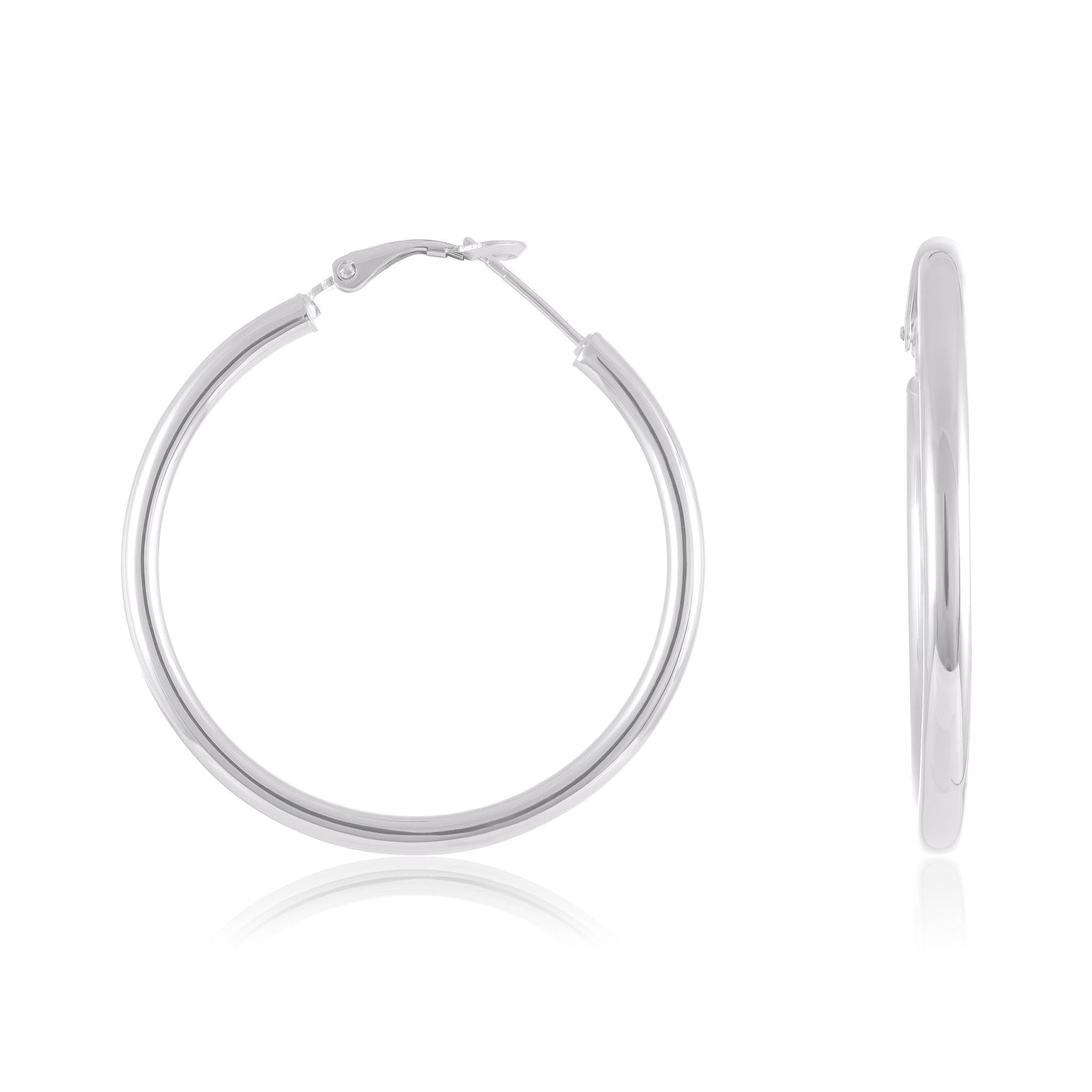 Sterling Silver Tube Hoop Earrings SER6009 - FJewellery
