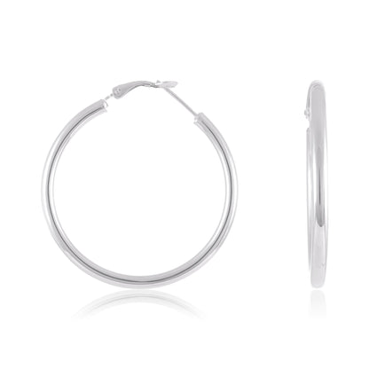 Sterling Silver Tube Hoop Earrings SER6009 - FJewellery