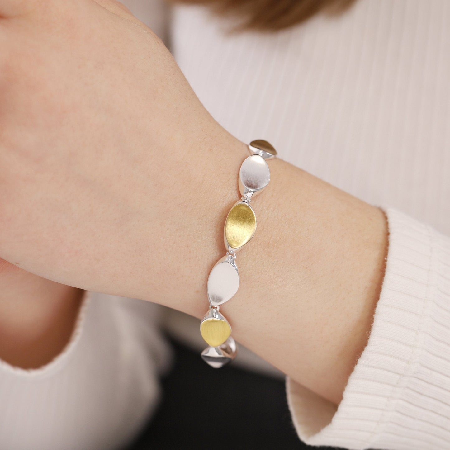 Sterling Silver Two Tone Bracelet BR10001 - FJewellery