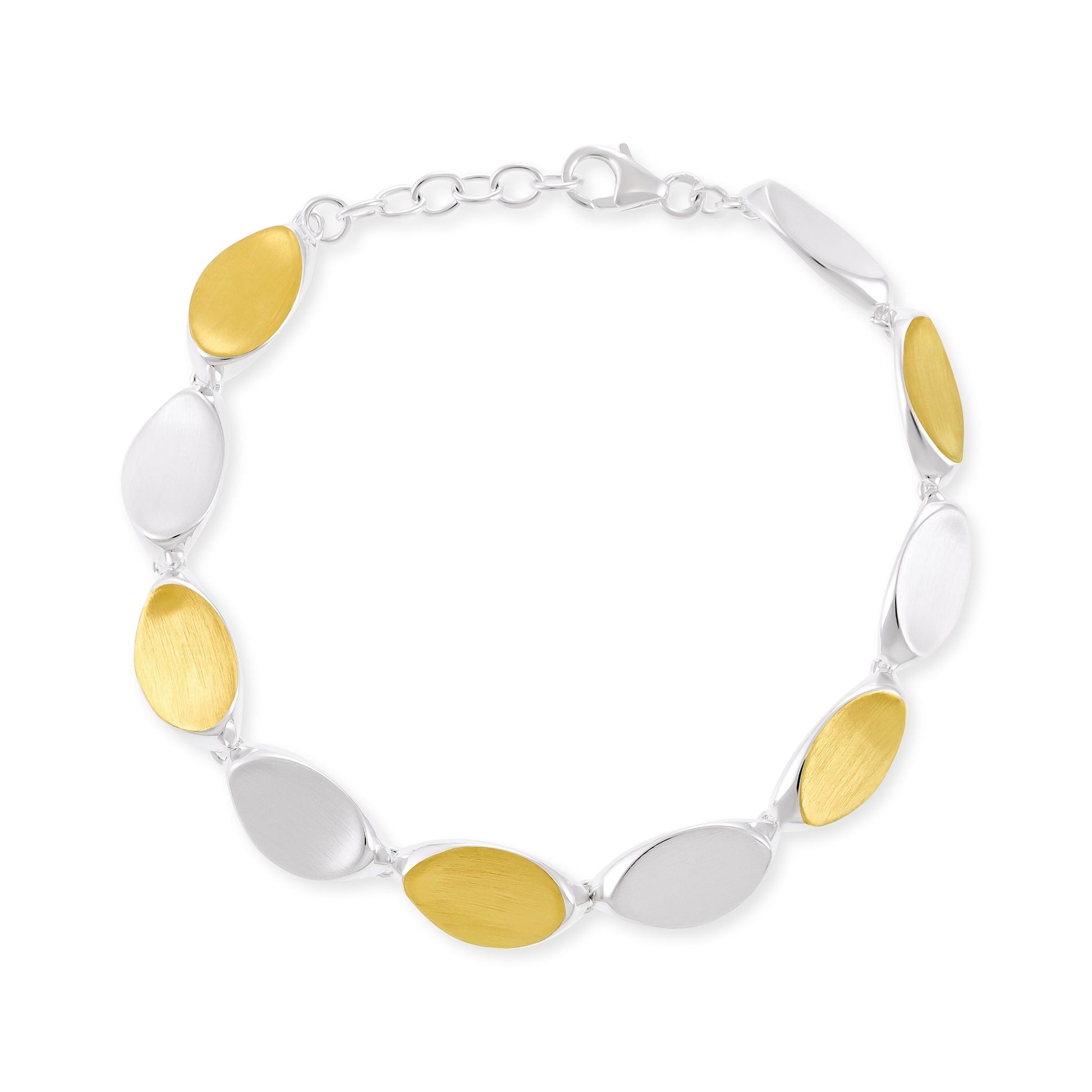 Sterling Silver Two Tone Bracelet BR10001 - FJewellery
