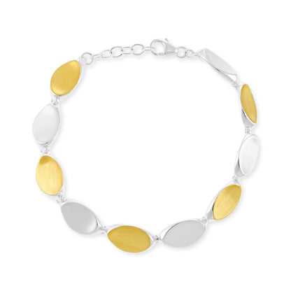 Sterling Silver Two Tone Bracelet BR10001 - FJewellery