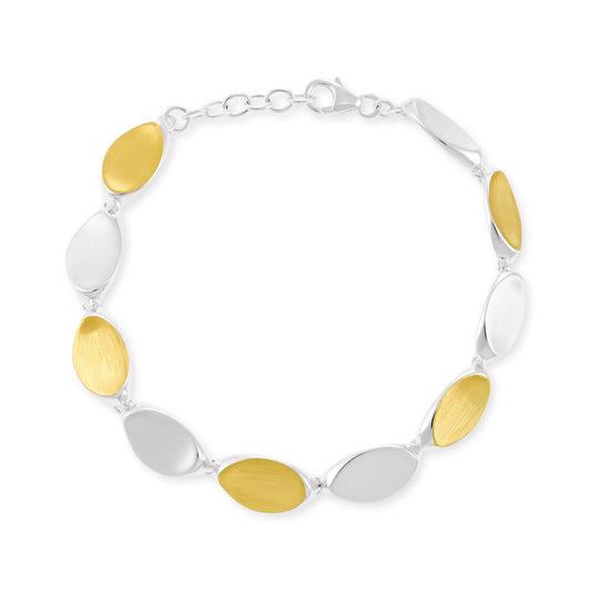 Sterling Silver Two Tone Bracelet BR10001 - FJewellery