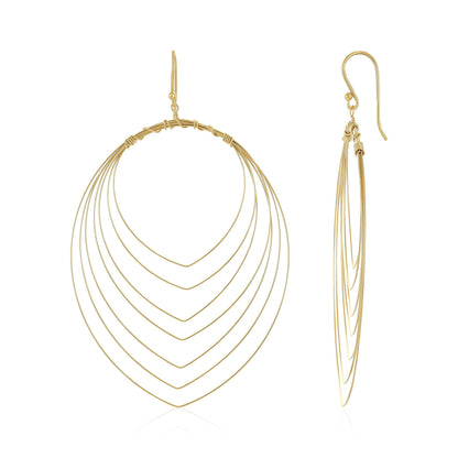Sterling Silver Wired Hoop Earrings SER0023 - FJewellery