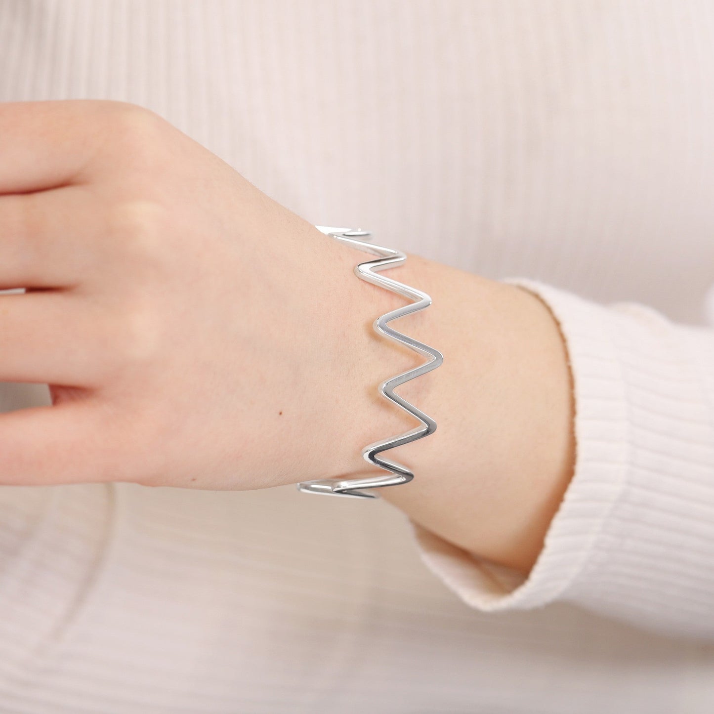 Sterling silver zig zag bracelet SBN10004 - FJewellery