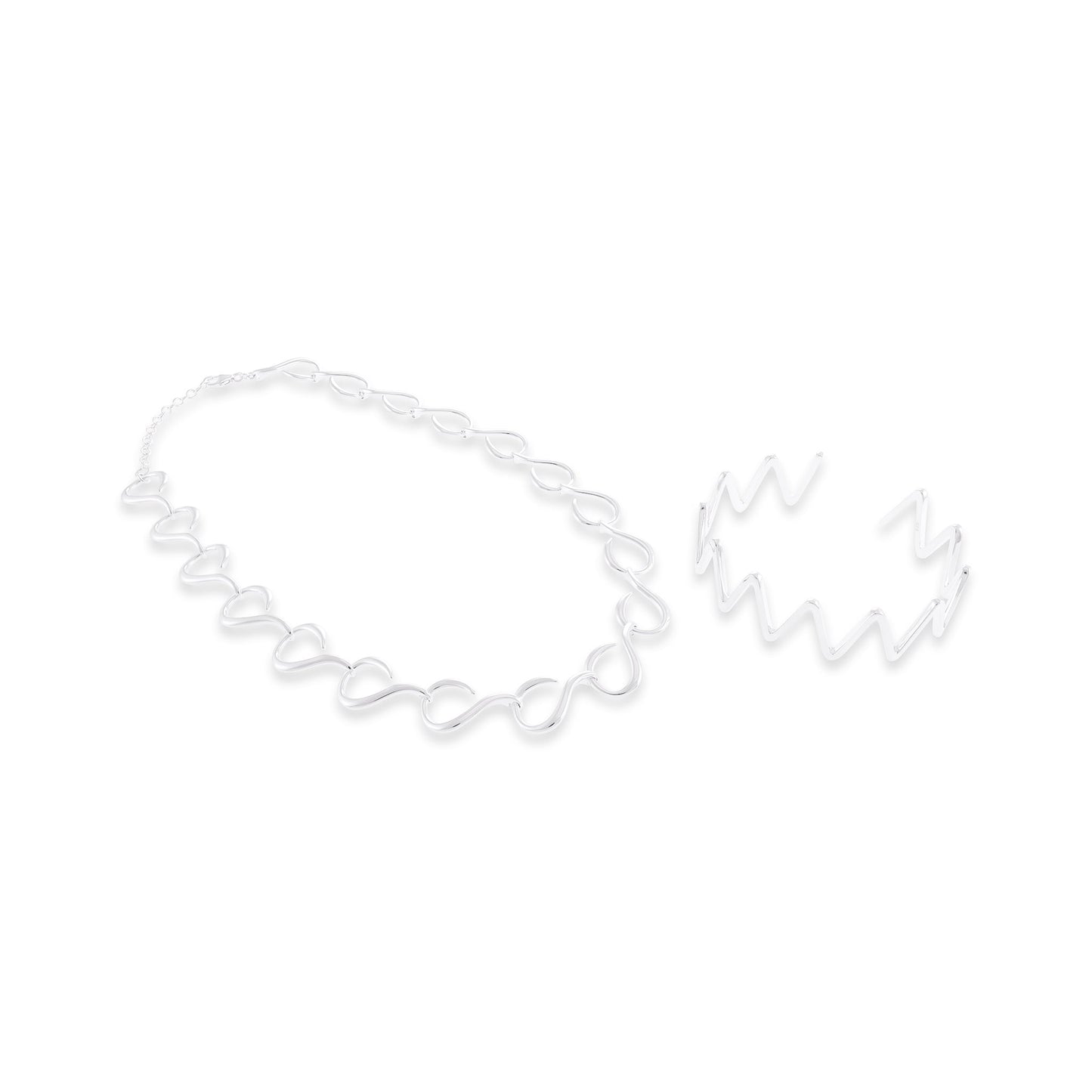 Sterling silver zig zag bracelet SBN10004 - FJewellery