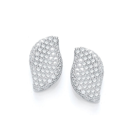 Stud 925 Sterling Silver Earrings Set With CZs - FJewellery