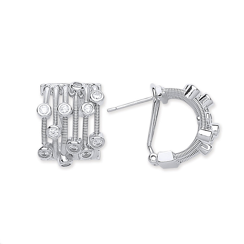 Silver Rd Brilliant Cz Timeless Style Earring