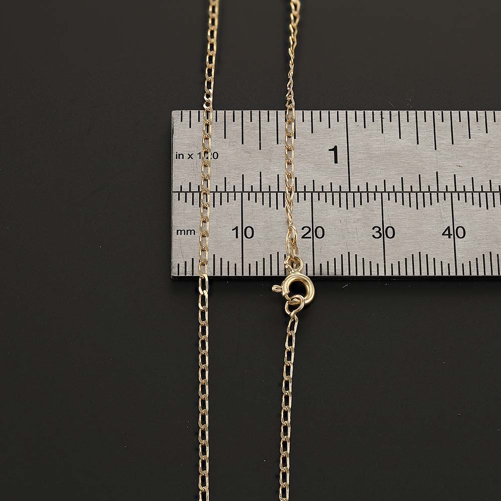 14ct Gold Curb Chain - 1.3mm - 16-24 Inches - FJewellery