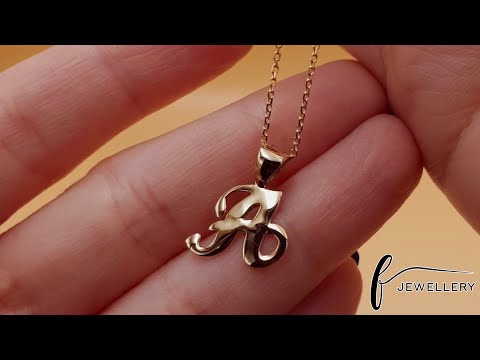 14ct Gold Initial Pendant Letter A - 17mm - FJewellery