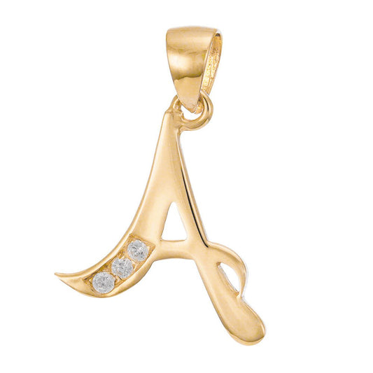 14ct Gold Initial Pendant Letter A - 24mm - FJewellery