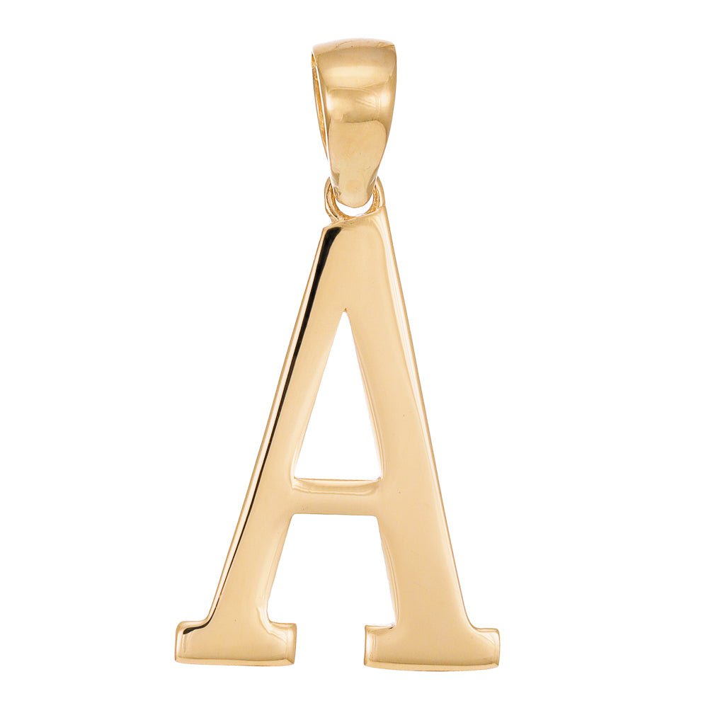 14ct Gold Initial Pendant Letter A - 32mm - FJewellery