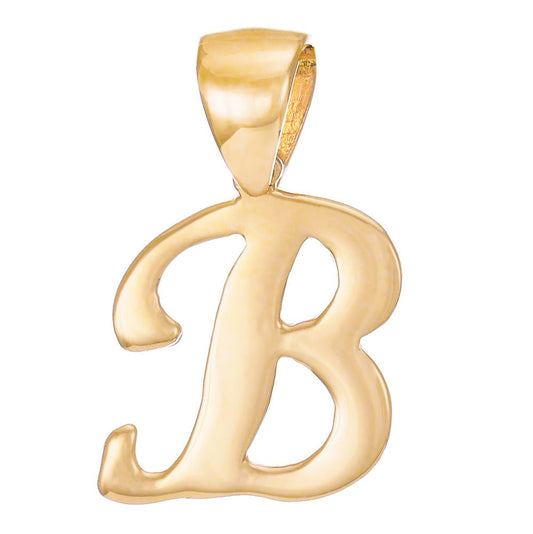 14ct Gold Initial Pendant Letter B - 17mm - FJewellery