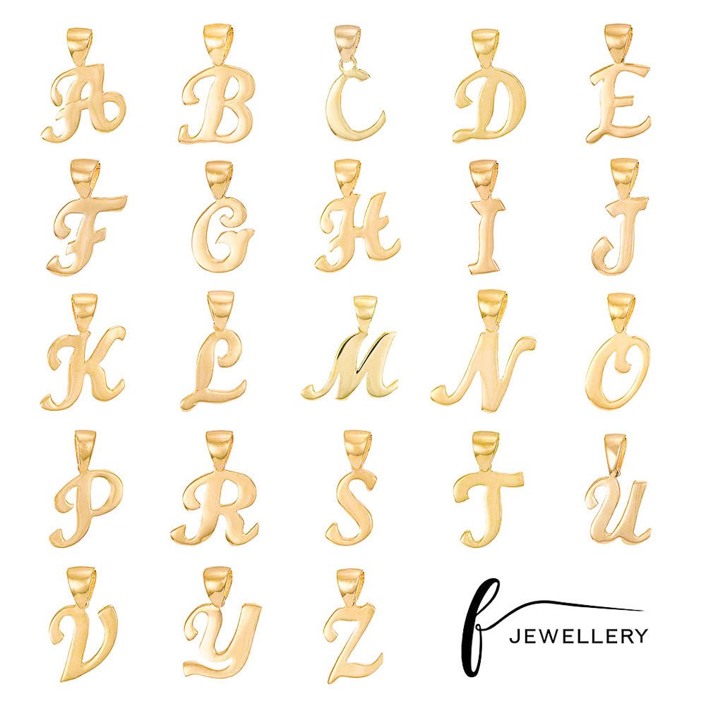 14ct Gold Initial Pendant Letter B - 17mm - FJewellery