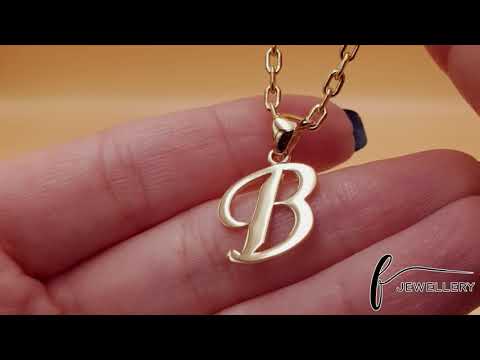 14ct Gold Initial Pendant Letter B - 24mm - FJewellery