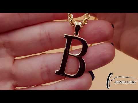 14ct Gold Initial Pendant Letter B - 32mm - FJewellery