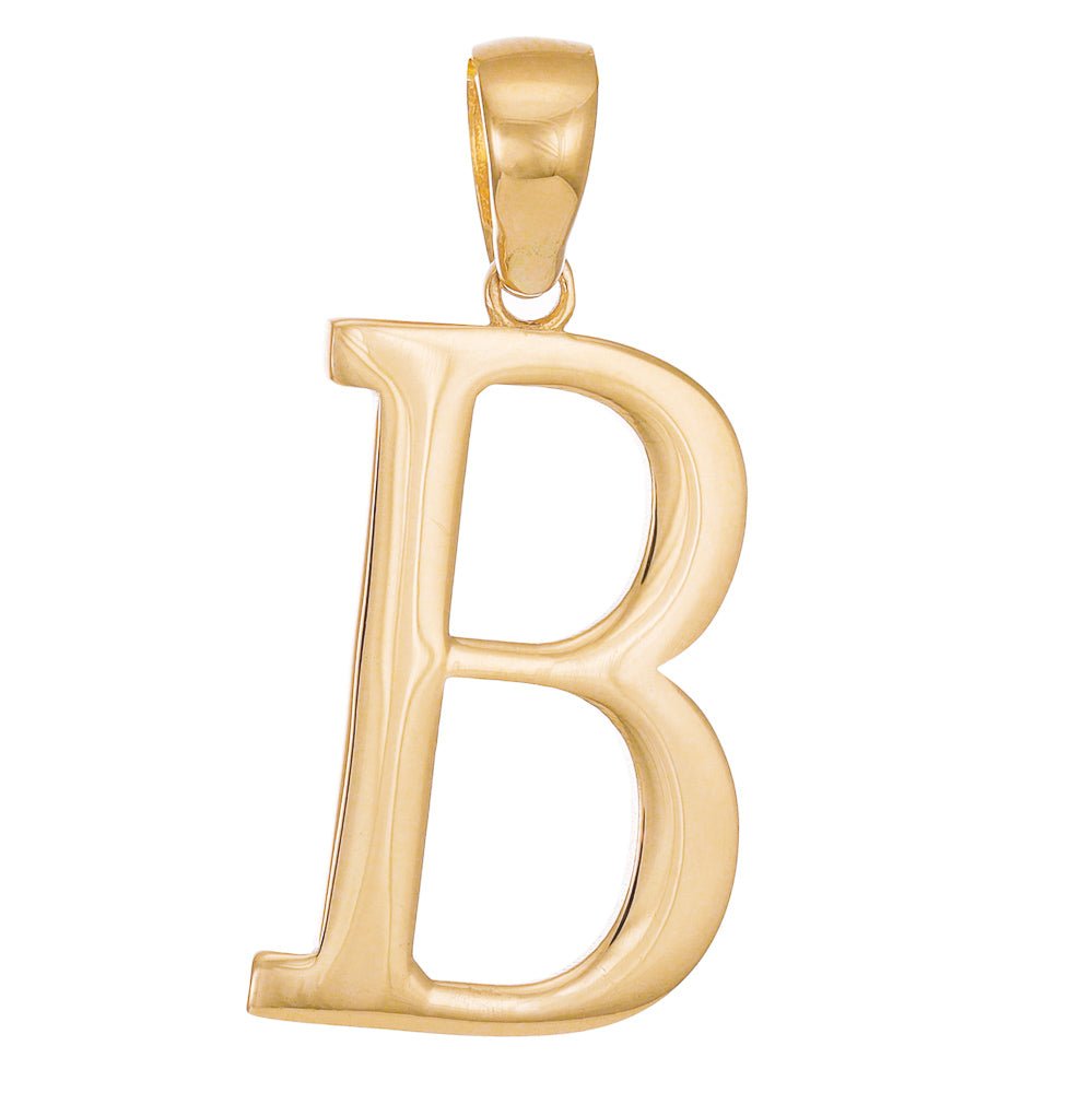 14ct Gold Initial Pendant Letter B - 32mm - FJewellery