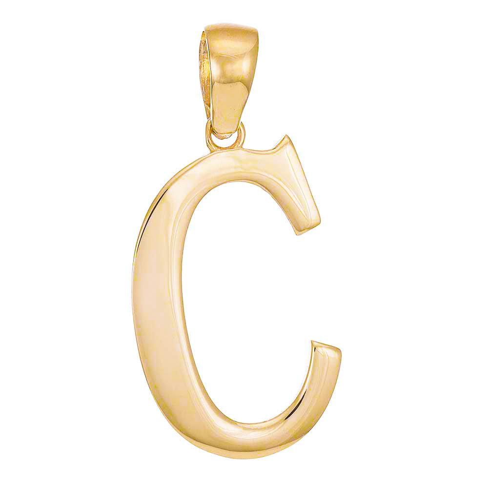 14ct Gold Initial Pendant Letter C - 33mm - FJewellery