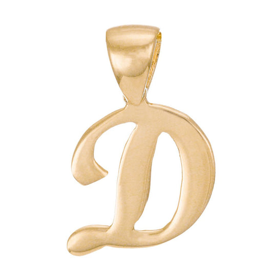 14ct Gold Initial Pendant Letter D - 18mm - FJewellery