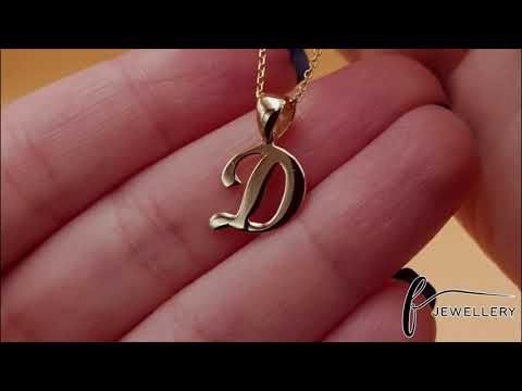 14ct Gold Initial Pendant Letter D - 18mm - FJewellery