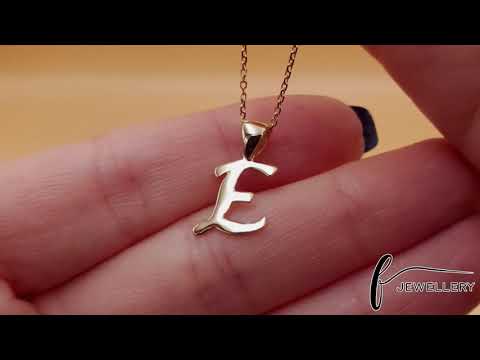 14ct Gold Initial Pendant Letter E - 18mm - FJewellery