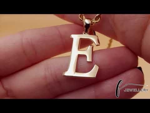 14ct Gold Initial Pendant Letter E - 32mm - FJewellery