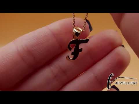 14ct Gold Initial Pendant Letter F - 18mm - FJewellery