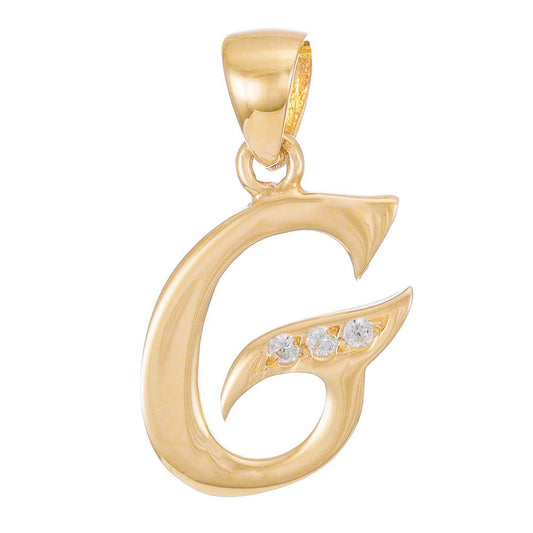 14ct Gold Initial Pendant Letter G - 23mm - FJewellery