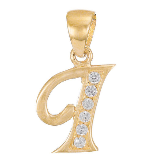 14ct Gold Initial Pendant Letter I - 21mm - FJewellery