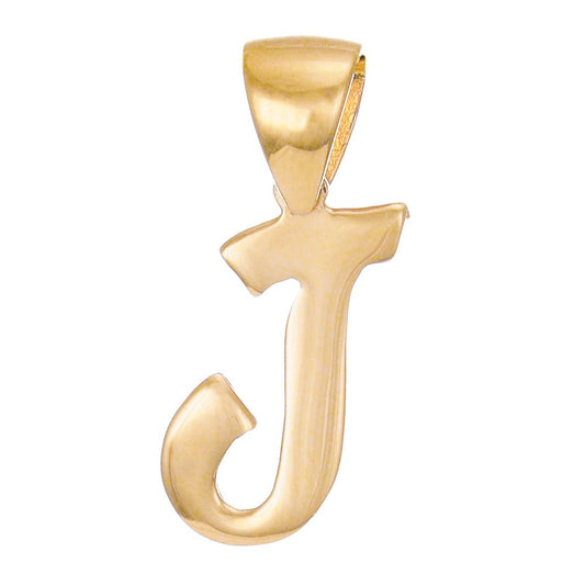 14ct Gold Initial Pendant Letter J - 17mm - FJewellery