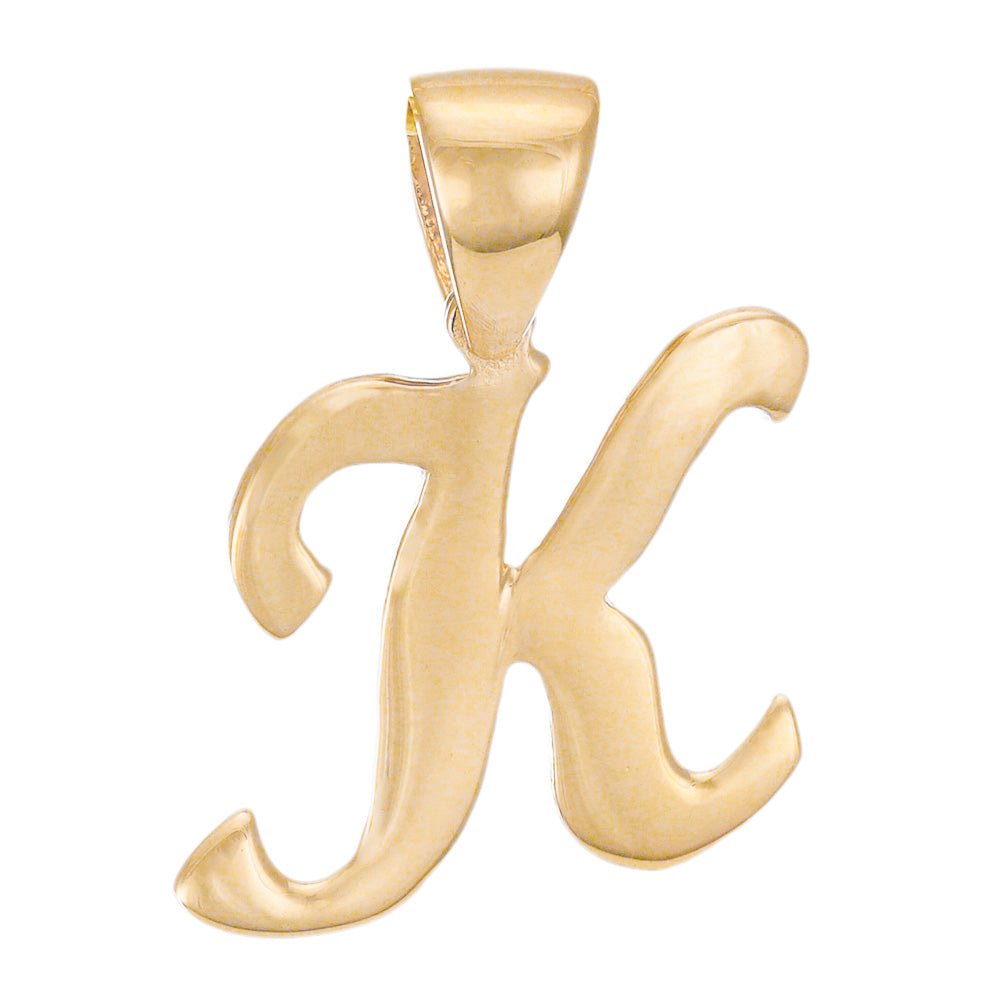 14ct Gold Initial Pendant Letter K - 17mm - FJewellery