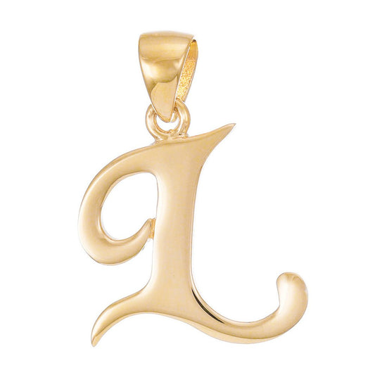 14ct Gold Initial Pendant Letter L - 24mm - FJewellery
