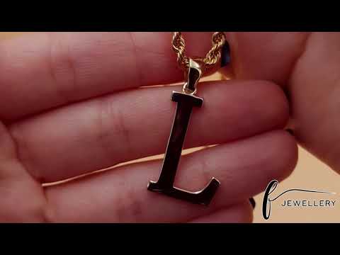 14ct Gold Initial Pendant Letter L - 33mm - FJewellery