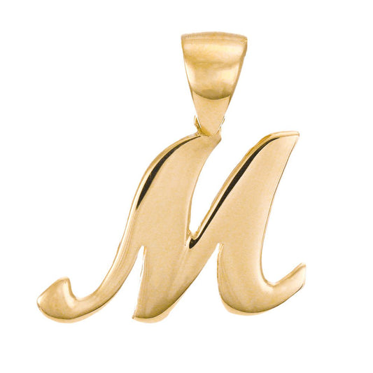 14ct Gold Initial Pendant Letter M - 17mm - FJewellery