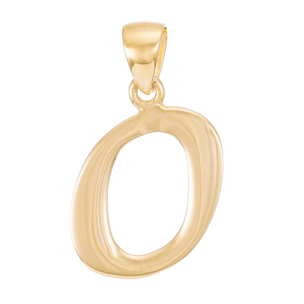 14ct Gold Initial Pendant Letter O - 25mm - FJewellery