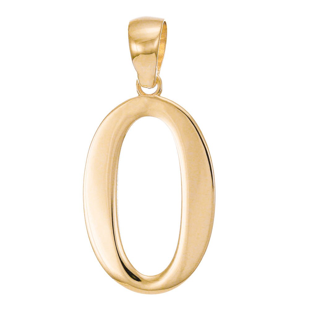 14ct Gold Initial Pendant Letter O - 32mm - FJewellery