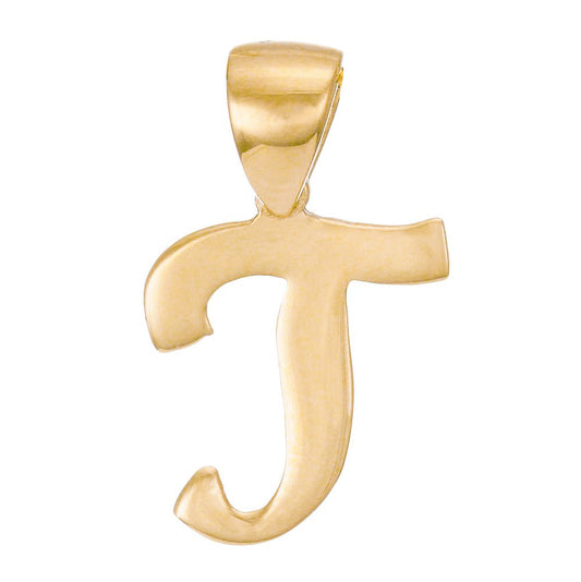 14ct Gold Initial Pendant Letter T - 18mm - FJewellery