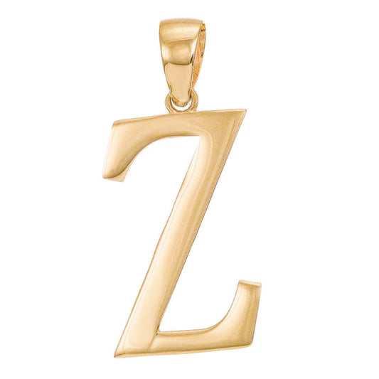 14ct Gold Initial Pendant Letter Z - 37mm - FJewellery