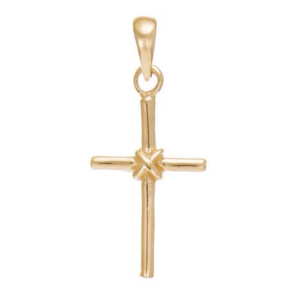14ct Gold Knotted Cross Pendant - 26mm - FJewellery