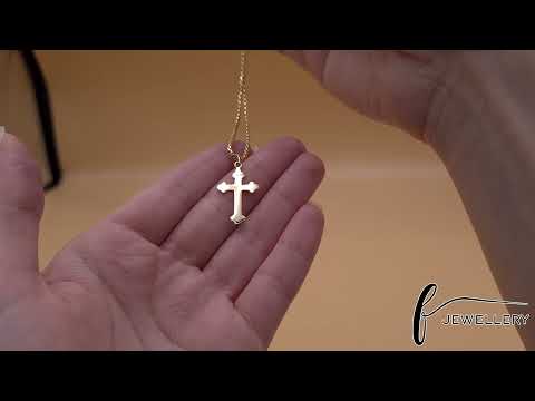 14ct Gold Ornamental Crucifix Cross Pendant - 30mm - FJewellery