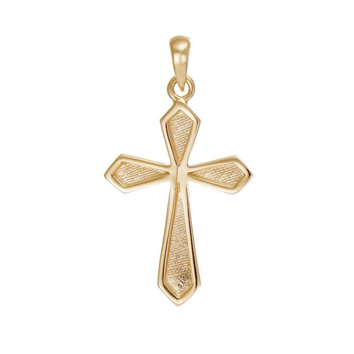 14ct Gold Orthodox Geometrical Cross Pendant - 32mm - FJewellery