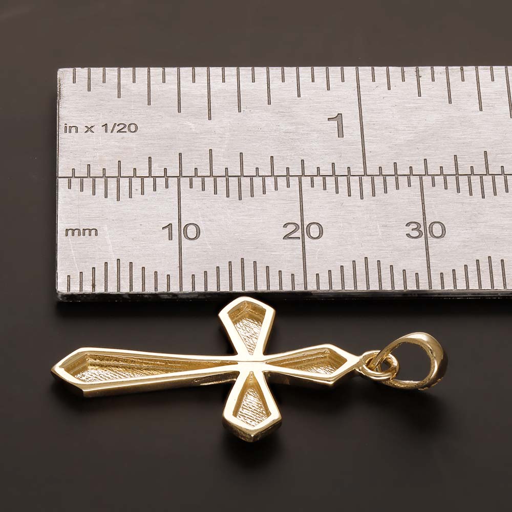 14ct Gold Orthodox Geometrical Cross Pendant - 32mm - FJewellery