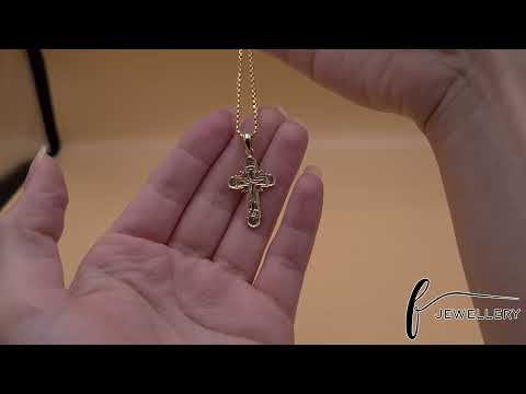 14ct Gold Orthodox Patterned Crucifix Cross Pendant - 35mm - FJewellery