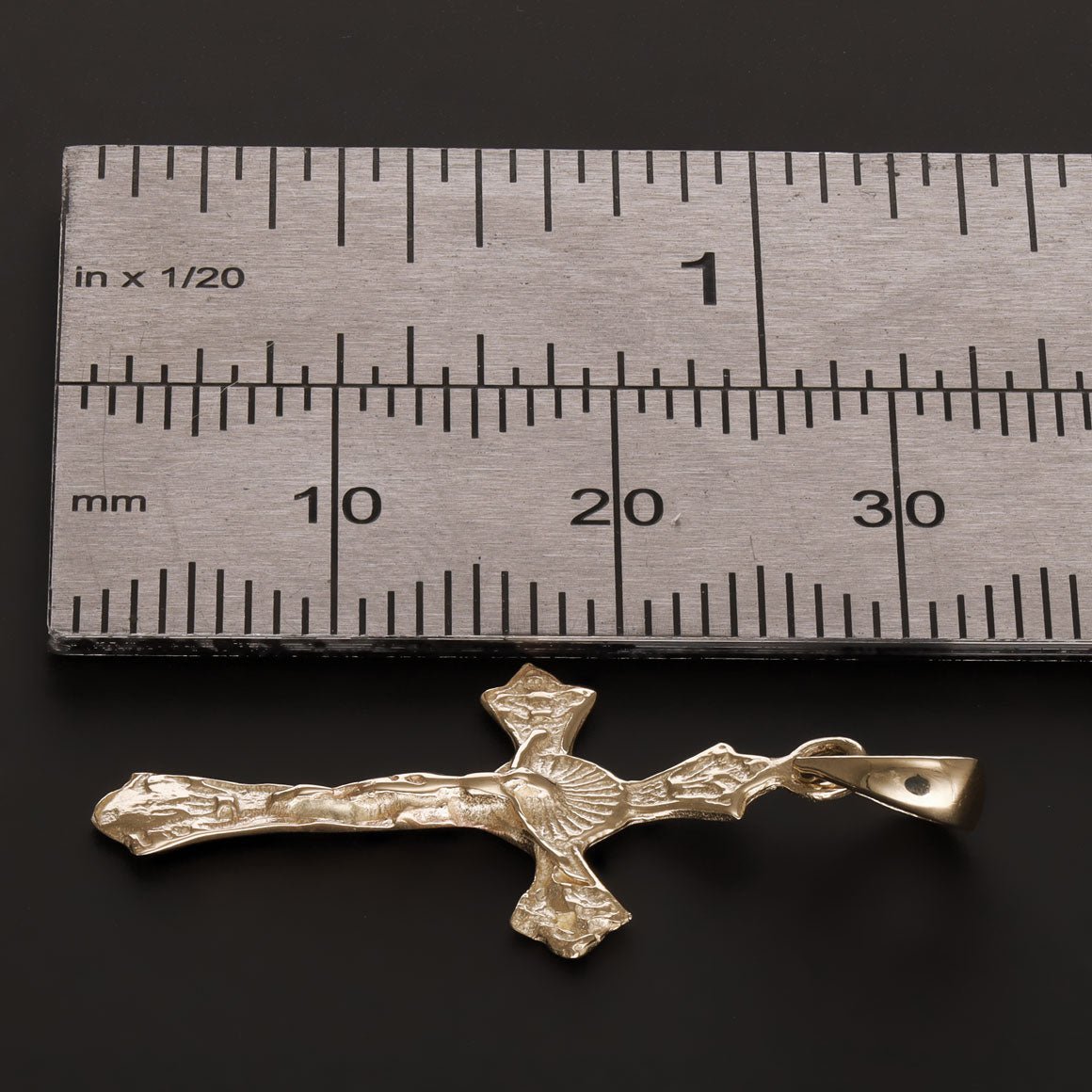 14ct Gold Orthodox Russian Crucifix Cross Pendant - 32mm - FJewellery