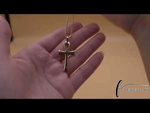 14ct Gold Plain Ankh Cross Pendant - 41mm - FJewellery