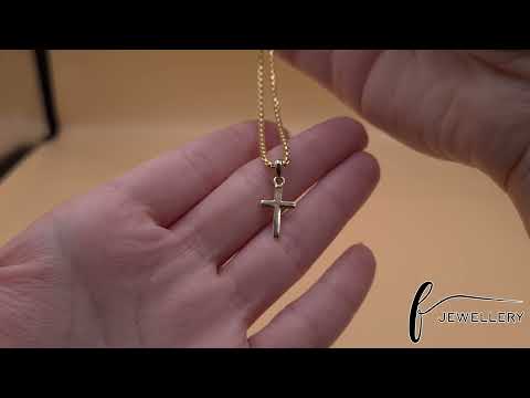 14ct Gold Plain Cross Pendant - 23mm - FJewellery