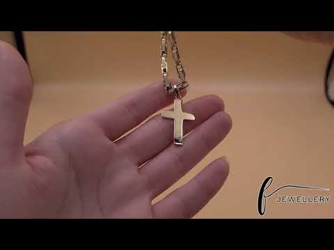 14ct Gold Plain Cross Pendant - 36mm - FJewellery